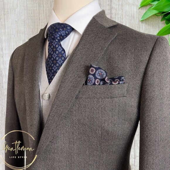 STAFFORD Classic fit Mens Blazer Sport Coat Two Button Jacket 44L Brown Wool - Picture 3 of 10